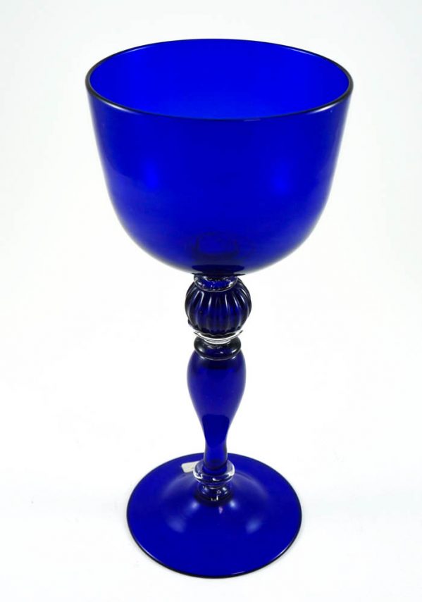 Venetian Glass Blue Goblet - Murano Wine Glasses
