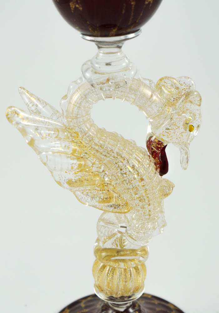 MURANO 34㎝ ムラノ 金彩 レッド ドルフィン モチーフ デカンタ MURANO 34㎝ ムラノ 金彩 レッド ドルフィン モチーフ デカンタ