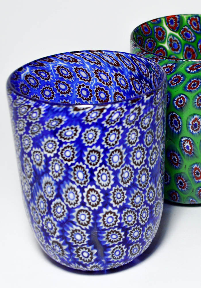 MURANO MORGILLO GLASS ムラノ 金彩ブルー双耳飾り グラス MURANO MORGILLO GLASS ムラノ 金彩ブルー双耳飾り グラス
