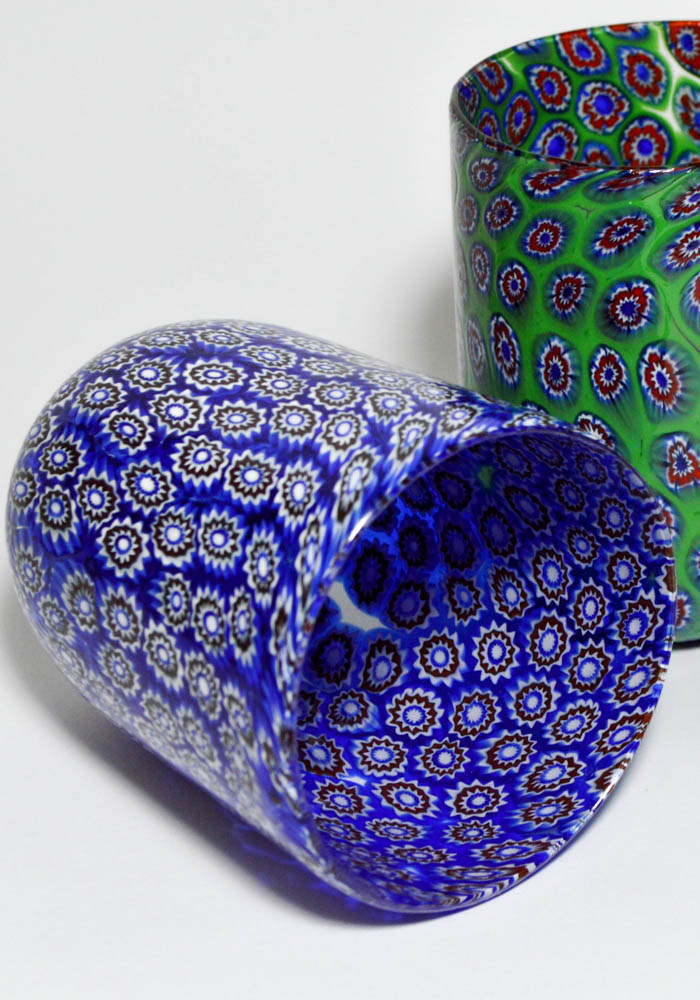 MURANO MORGILLO GLASS ムラノ 金彩ブルー双耳飾り グラス MURANO MORGILLO GLASS ムラノ 金彩ブルー双耳飾り グラス