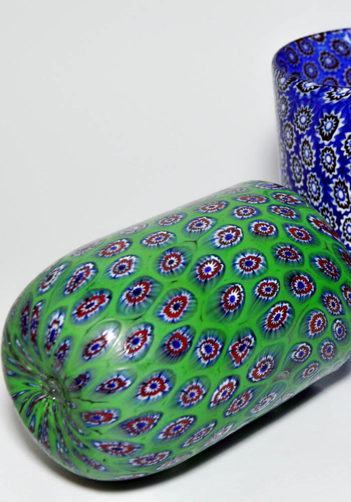 MURANO MORGILLO GLASS ムラノ 金彩ブルー双耳飾り グラス MURANO MORGILLO GLASS ムラノ 金彩ブルー双耳飾り グラス