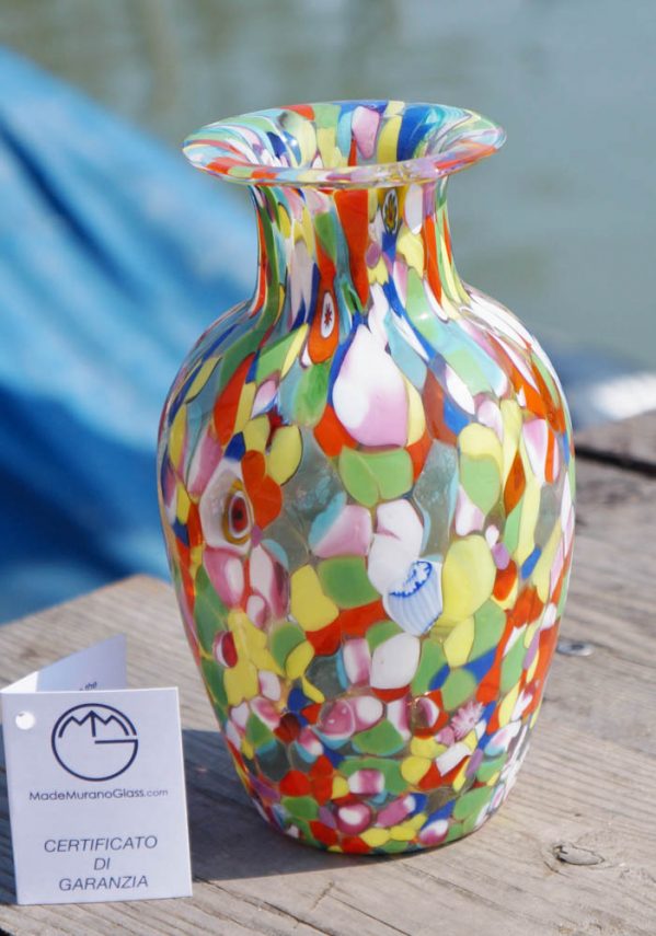 Venetian Glass Vase With "MACE" - Murano Glass