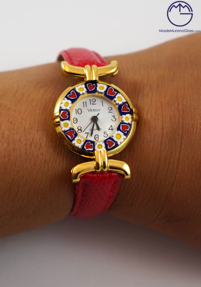 Maya – Murano Glass Wrist Watch With Murrina Millefiori