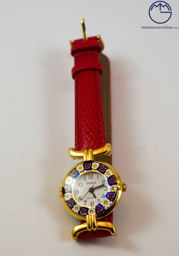 Maya - Murano Glass Wrist Watch With Murrina Millefiori