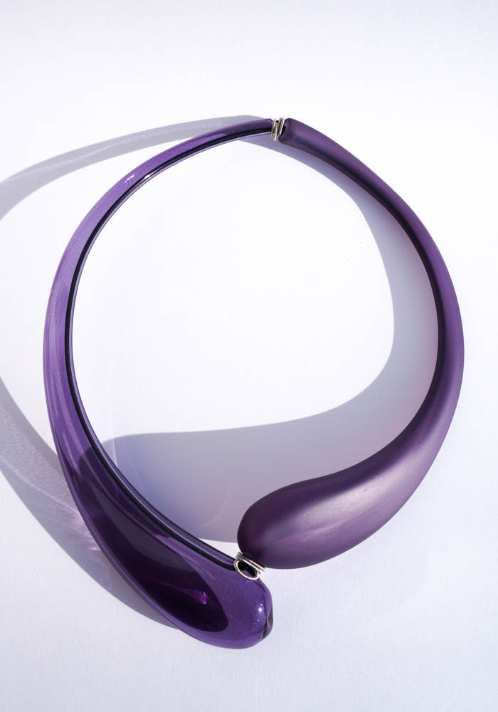 Collana In Vetro Di Murano Veneziano – Viola, 40 Cm, Artigianale, Gioiello Classico Per Donna