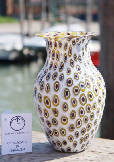 Venetian Glass Vase - Luce - With Murrina Millefiori