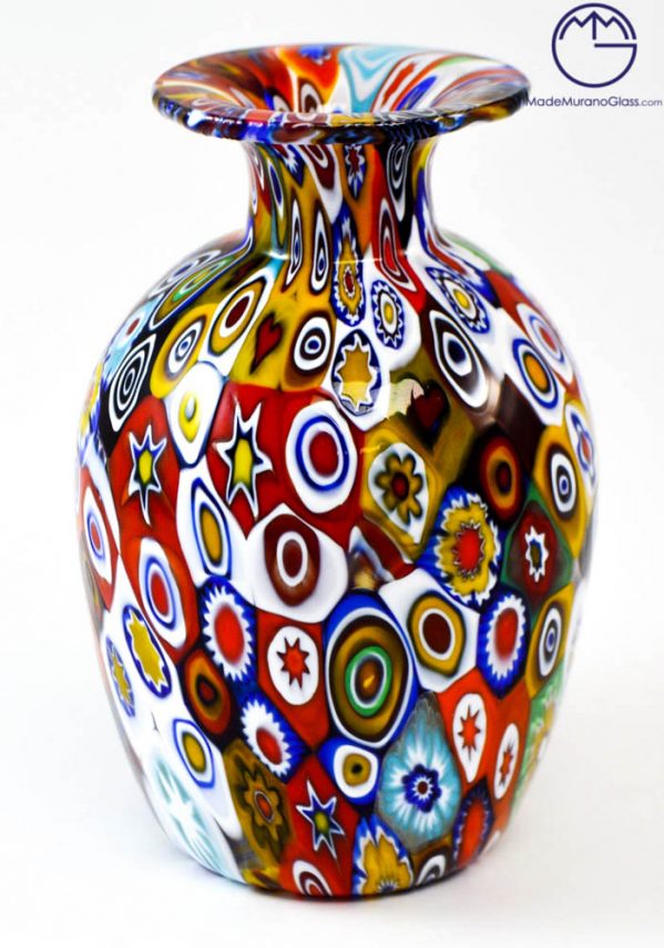 Venetian Glass Vase “MIGNON” With Murrina Millefiori