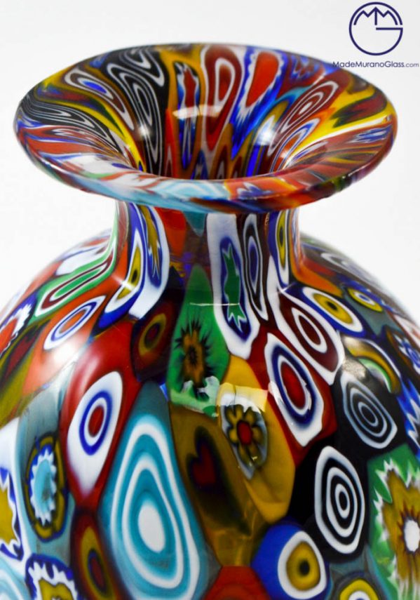 Venetian Glass Vase “MIGNON” With Murrina Millefiori