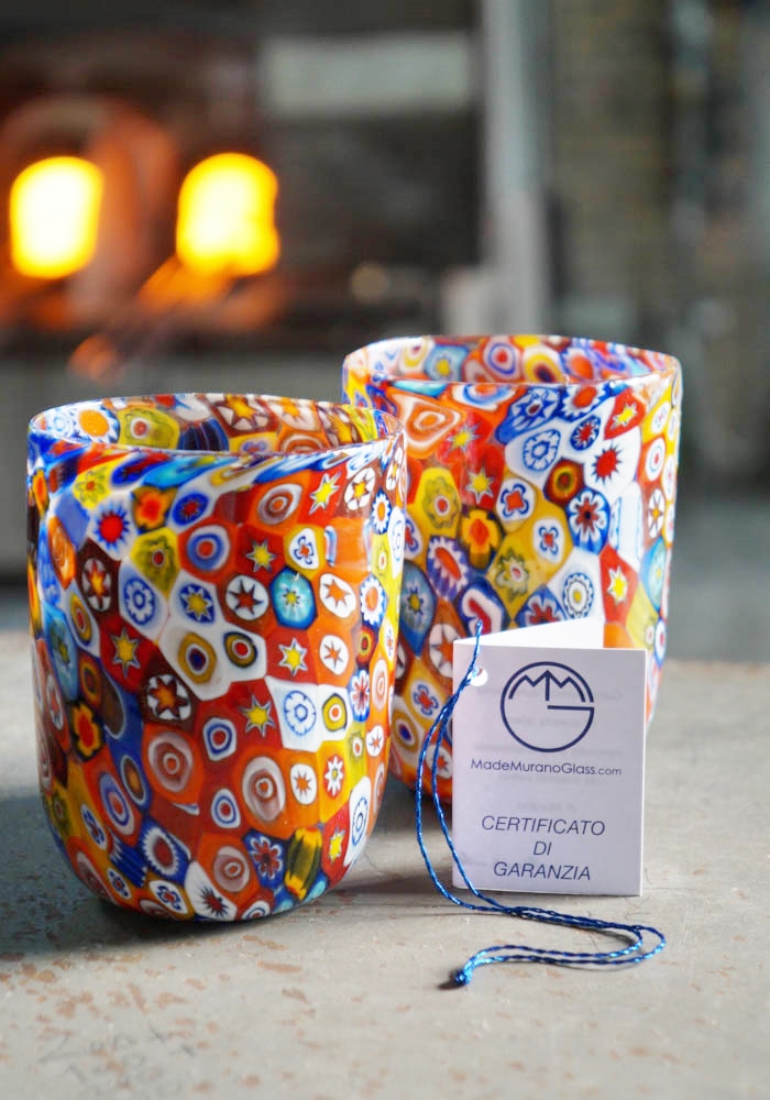 【2個】Kisses All Around Murano Glass リップ Darling-Colorful-Drinking-