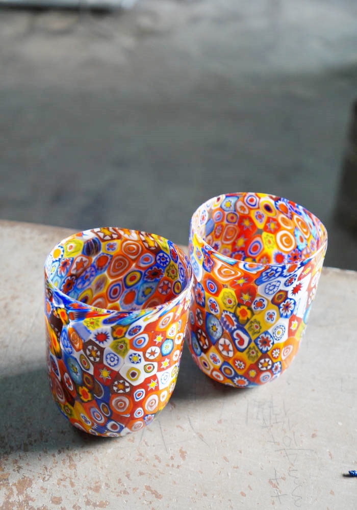 【2個】Kisses All Around Murano Glass リップ Darling-Colorful-Drinking-