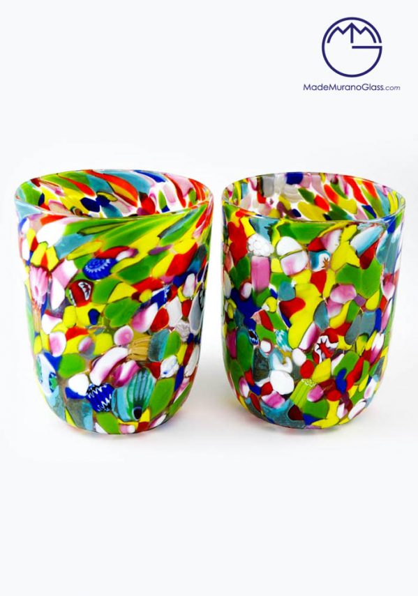 Set Of 2 Murano Drinking Glasses - Goto With Mace - Murano Collection