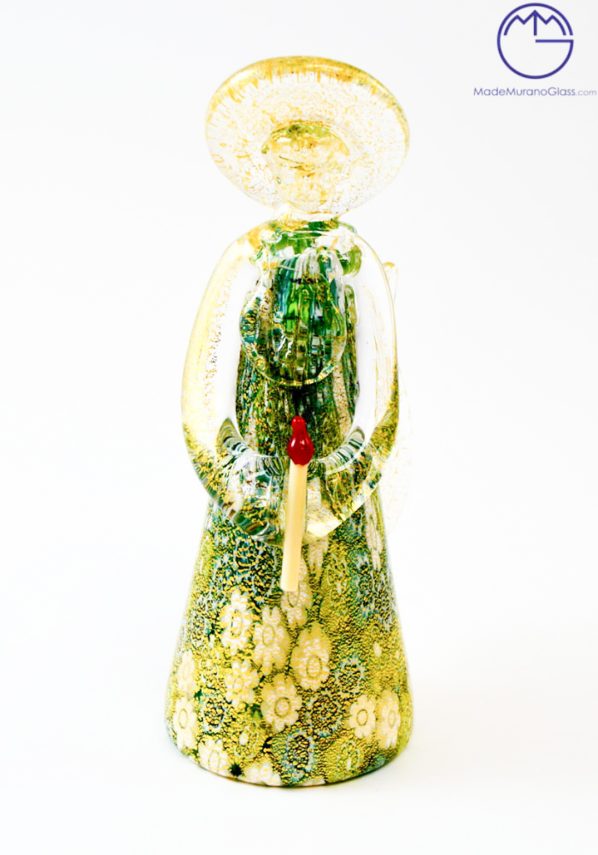 Murano Glass Angel With Murrina And Gold 24kt