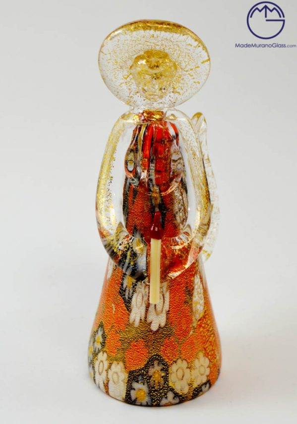 Murano Glass Angel With Murrina And Gold 24 Carats