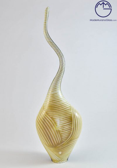 Venetian Glass Vase "African Spiral" Engraved - Murano Glass -