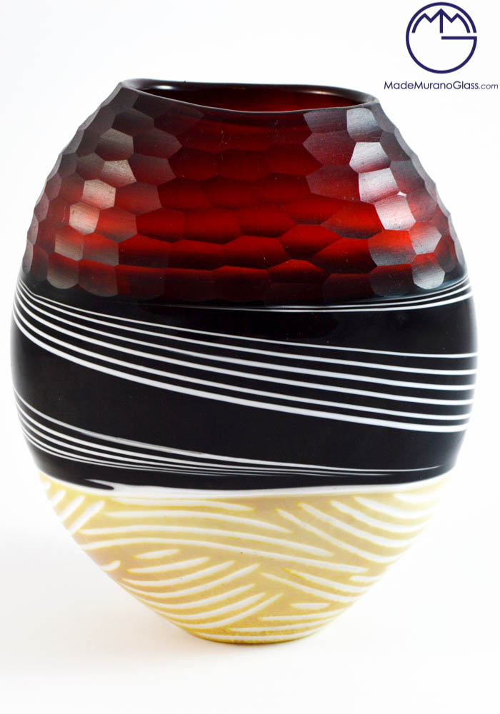 Tribù - Blown Glass Vase Engraved