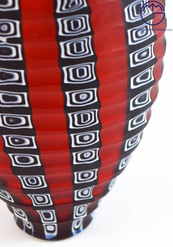 Nevada - Venetian Glass Vase Engraved With Murrina