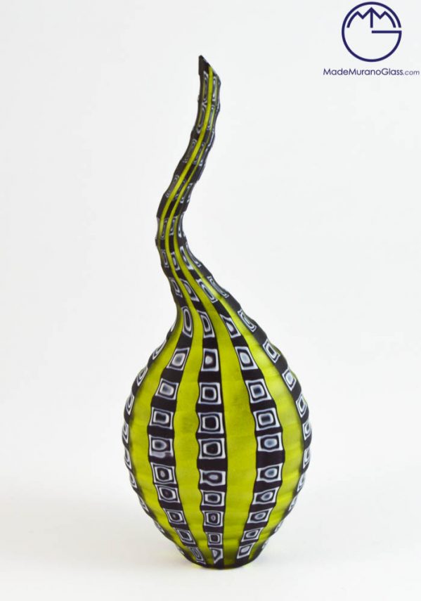 Michigan - Green Venetian Glass Vase With Murrina