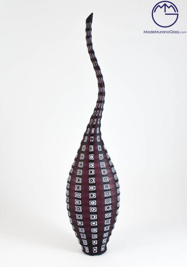 New Hampshire - Venetian Glass Vase Engraved With Murrina