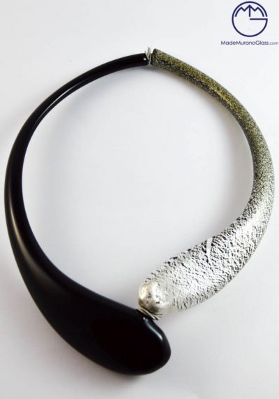Silver Pendant In Murano Glass