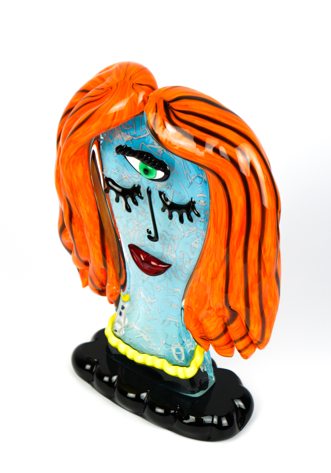 Sally Tribute To Pablo Picasso Pop Art Glass Sculpture Made Murano