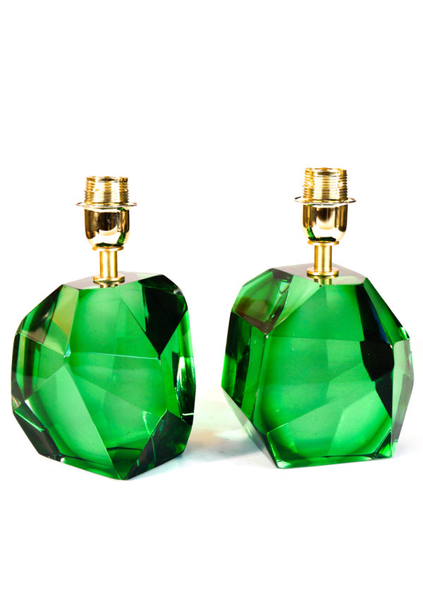 Rocce - Two Murano Glass Lamps Green