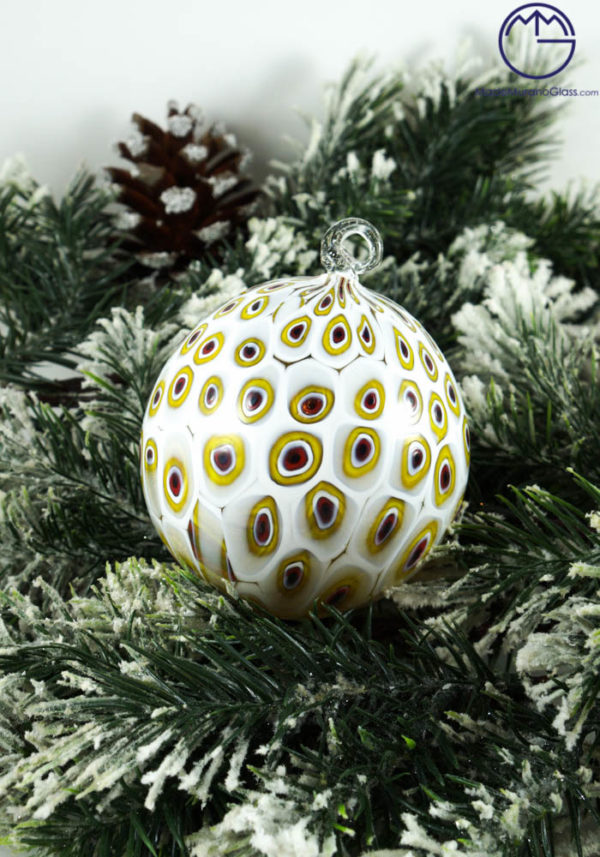 Ferdinand - Christmas Ball In Venetian Blown Glass With Murrina Millefiori