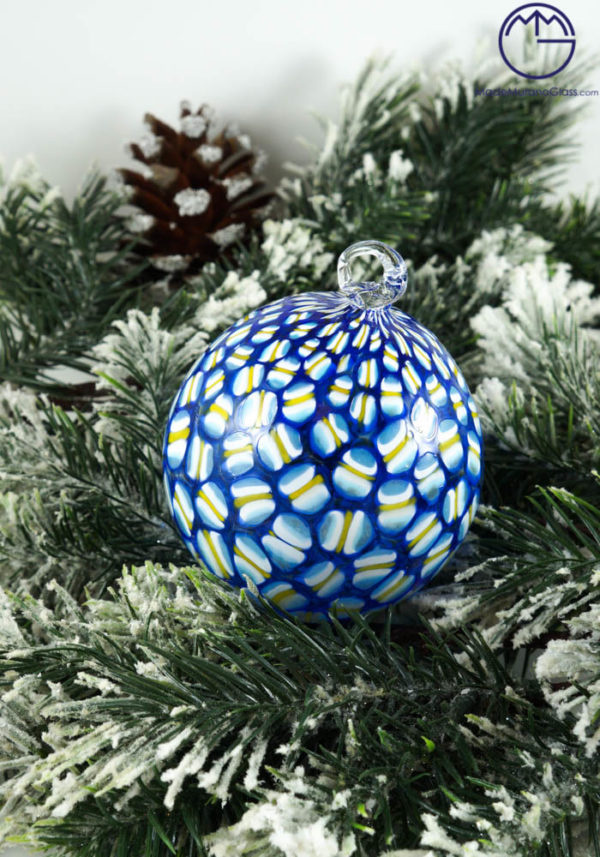 Jacky - Christmas Ball In Venetian Blown Glass With Murrina Millefiori