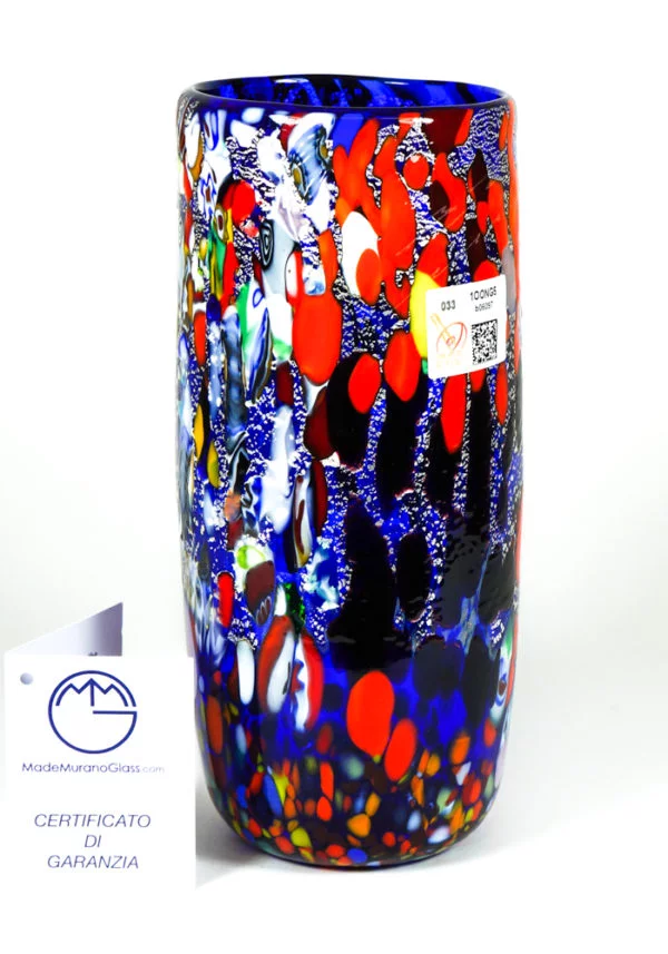 Cuica - Blue Murano Glass Vase Fantasy