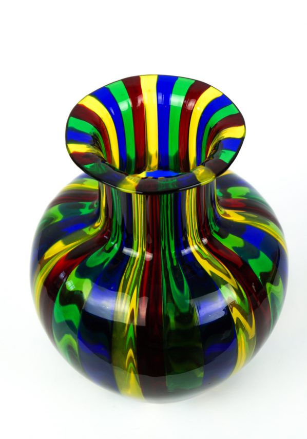 Artco - Vaso Vetro Soffiato In Canna Multicolore