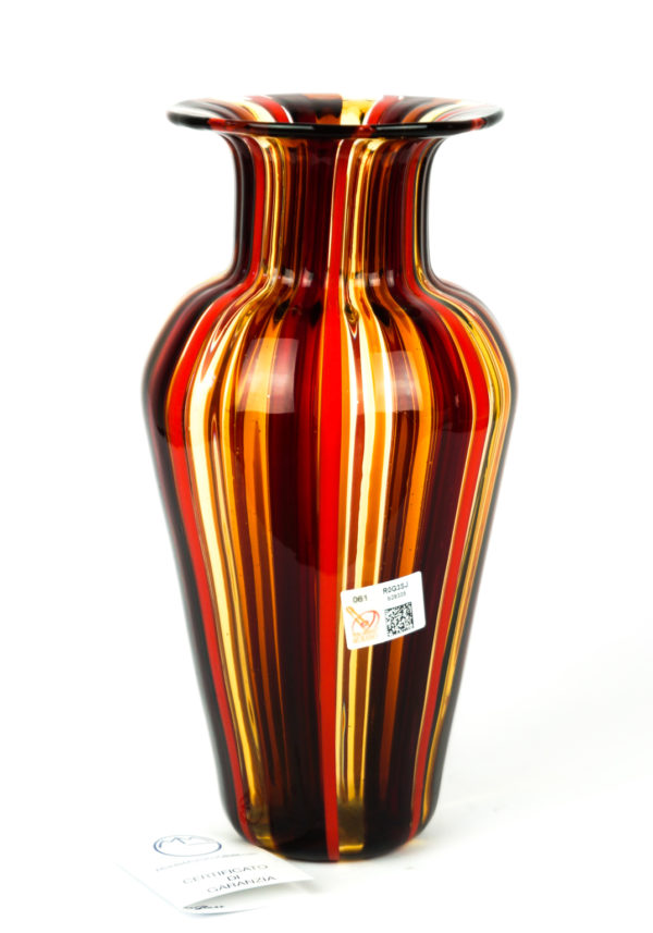 Vintage - Murano Glass Vase Red Amber