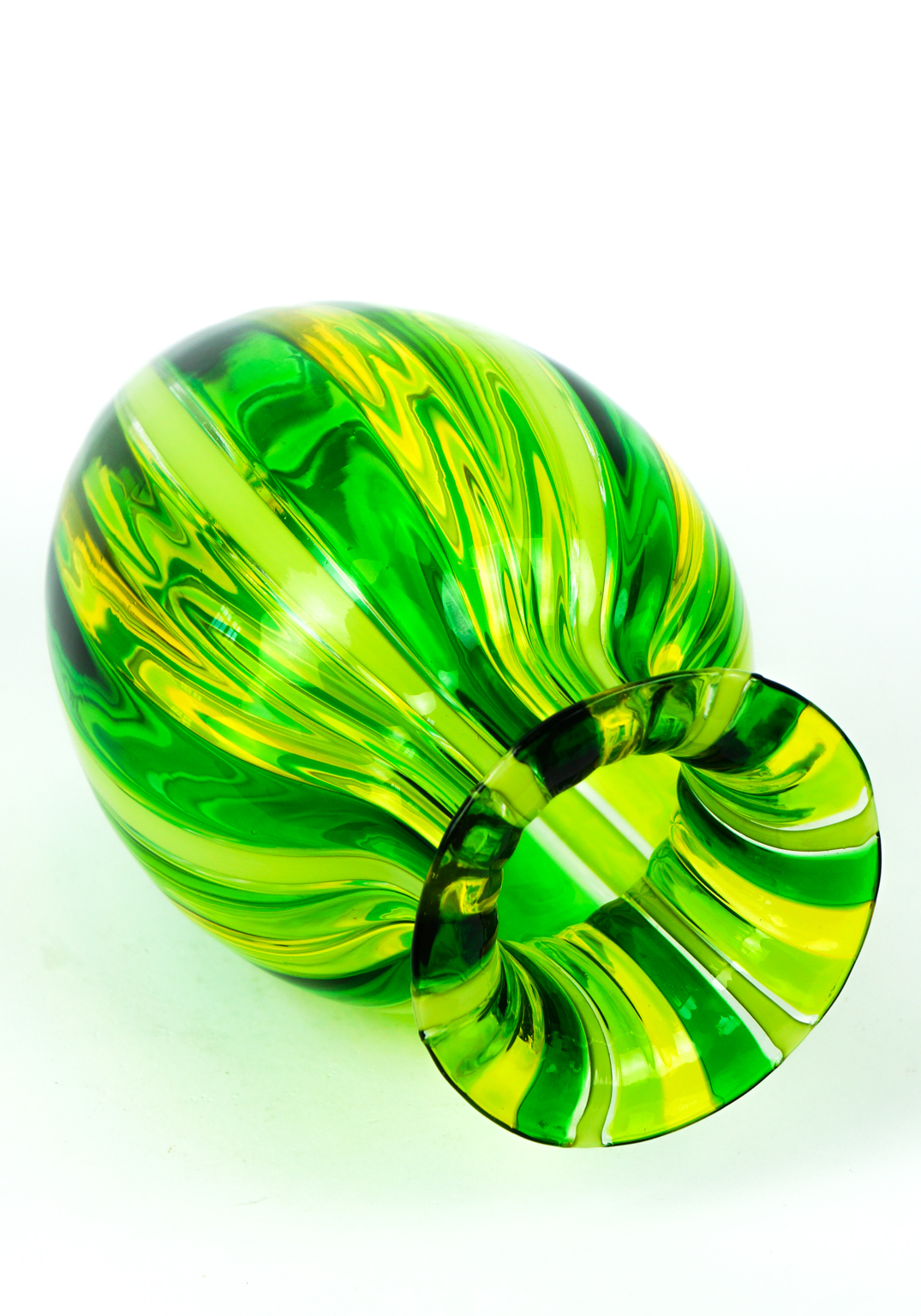 Tre Fuochi Italian Venetian Murano Glass Bohemian Emerald