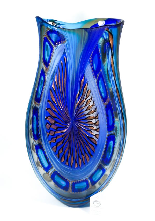Versus Exclusive Glass Vase Engraved Murano Art Glass