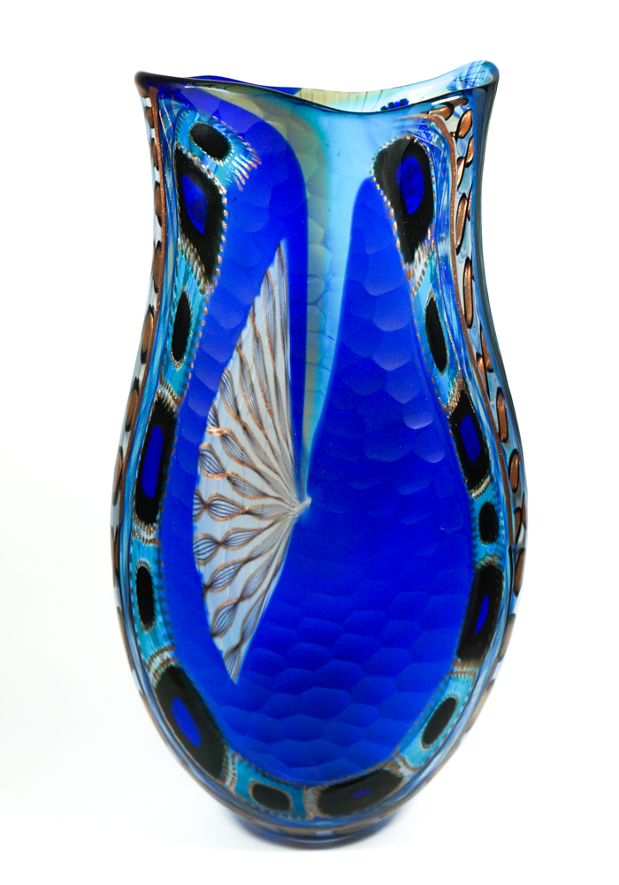 Versus Exclusive Glass Vase Engraved Murano Art Glass