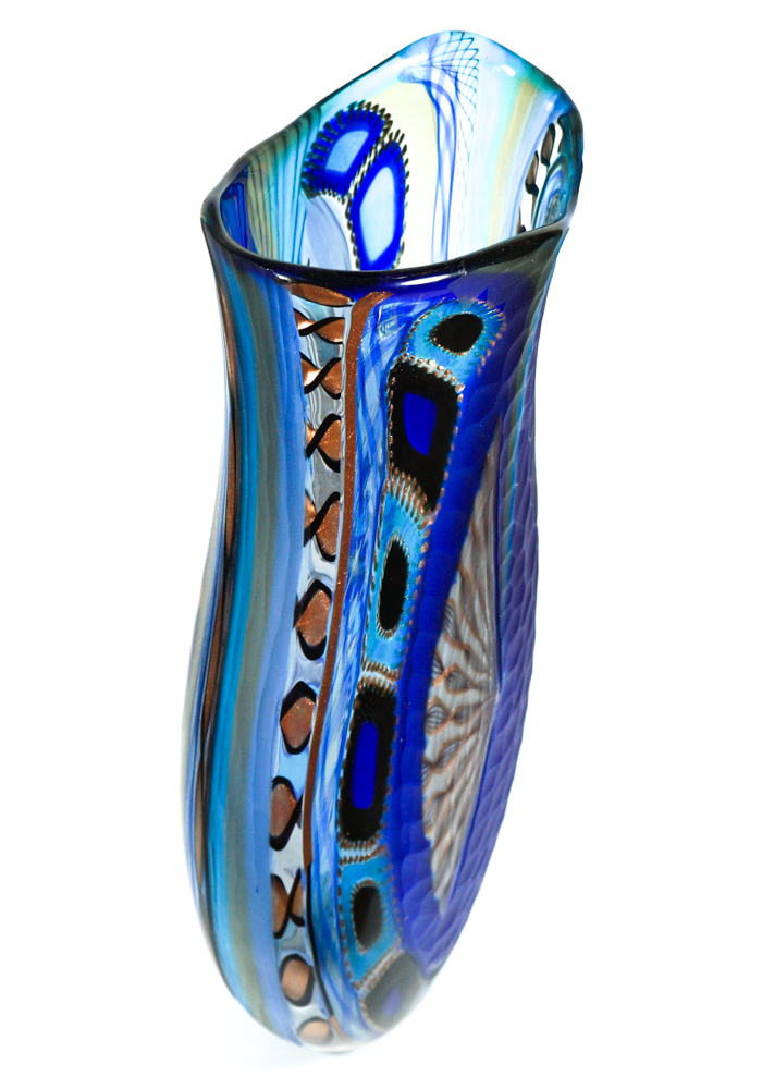 Versus Exclusive Glass Vase Engraved Murano Art Glass
