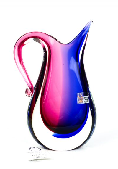 Lucik – Vaso Sommerso Rubino Blu – Made Murano Glass