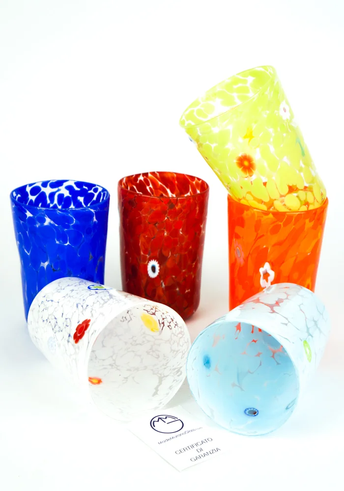 Multicolor - Set Di 6 Bicchieri Conici In Vetro Soffiato