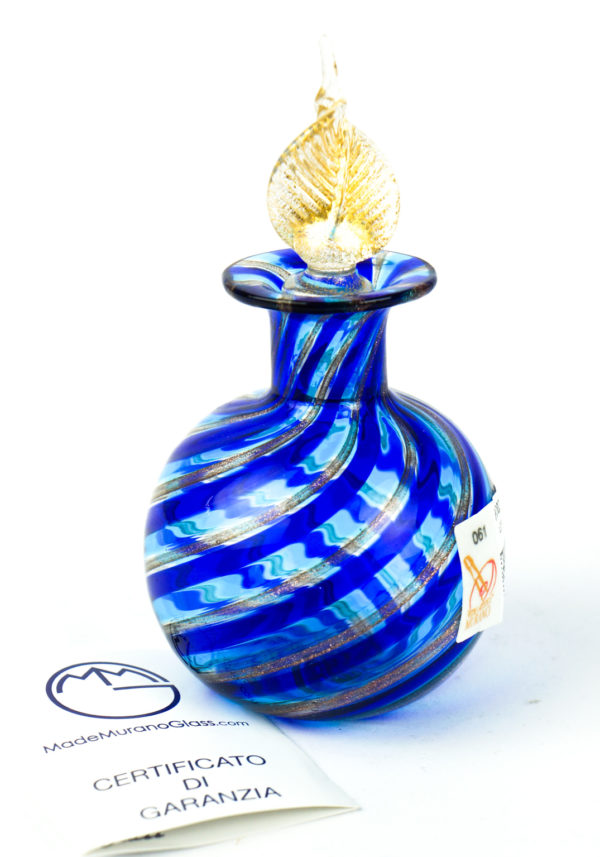 Bottiglietta In Canna Blu - Made Murano Glass