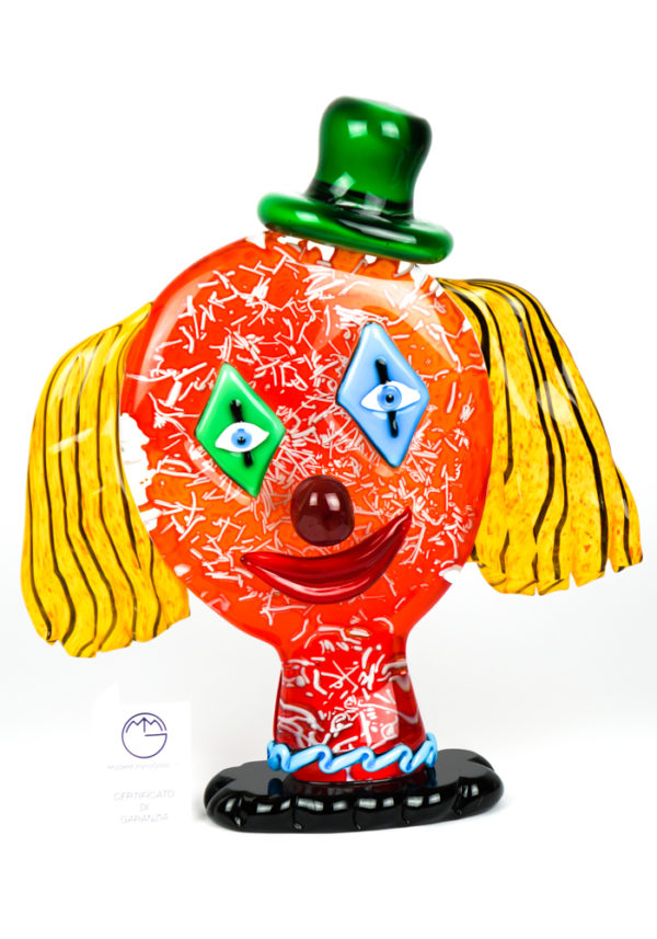 Sculpture Tribute Clown - Made Murano Glass