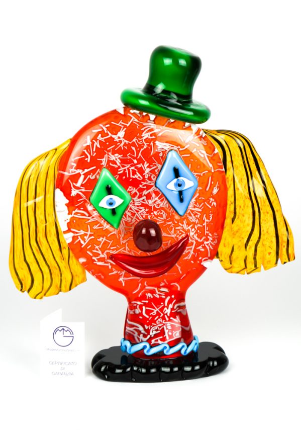 Sculpture Tribute Clown - Made Murano Glass