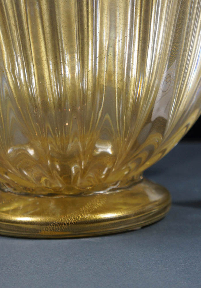 Murano Glass Bowl All Gold 24 Carats - Venetian Glass Vase - Murano Art