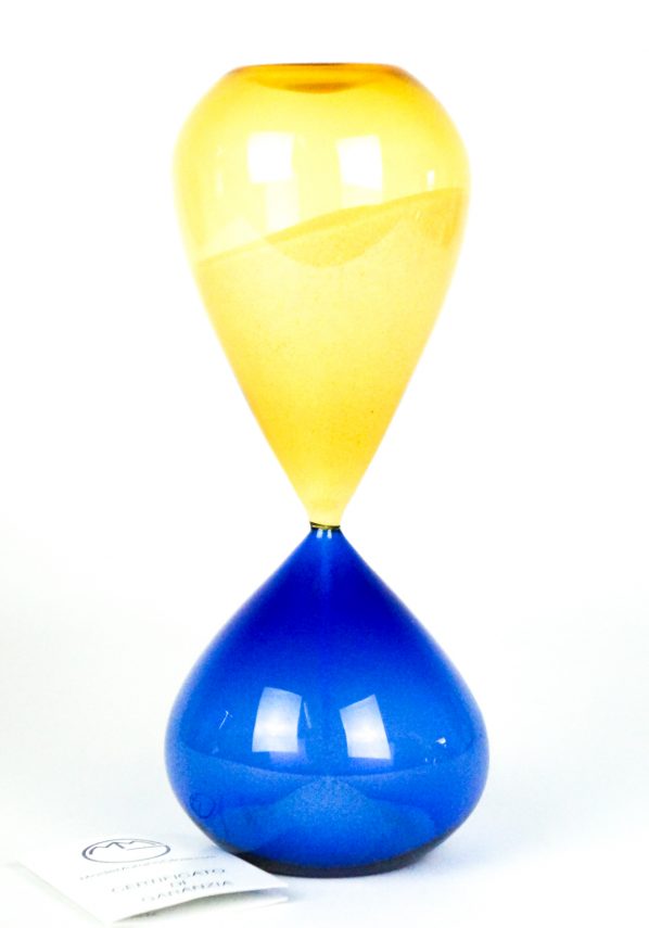 Murano Hourglass - Blue Amber