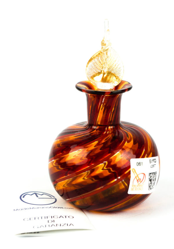 Bottle Red And Gold Leaf