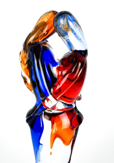 Lovers Sculpture - Red And Blue - Made Murano Glass