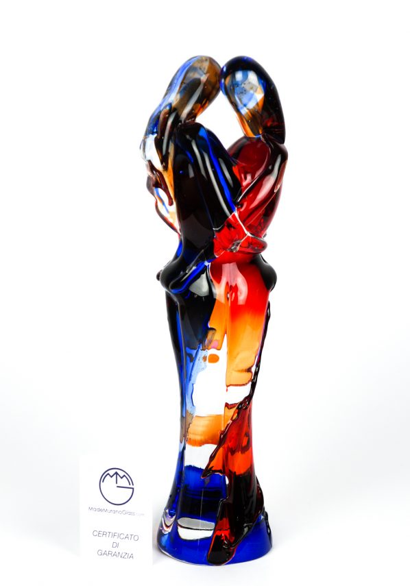 Lovers Sculpture - Red And Blue - Made Murano Glass