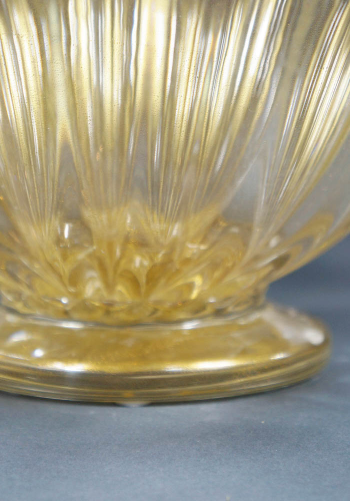 Murano Glass Bowl All Gold 24 Carats - Venetian Glass Vases - Murano Collection