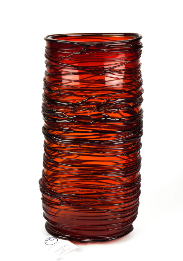 Fire - Red Vase - Made Murano Glass