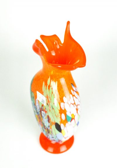 Primavera - Blown Vase Orange And Murrina Millefiori