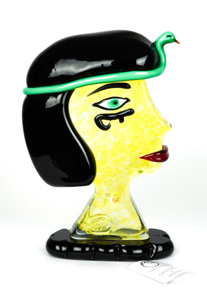 Tribute To Cleopatra – Pop Art Glass Sculpture – Made Murano Glass