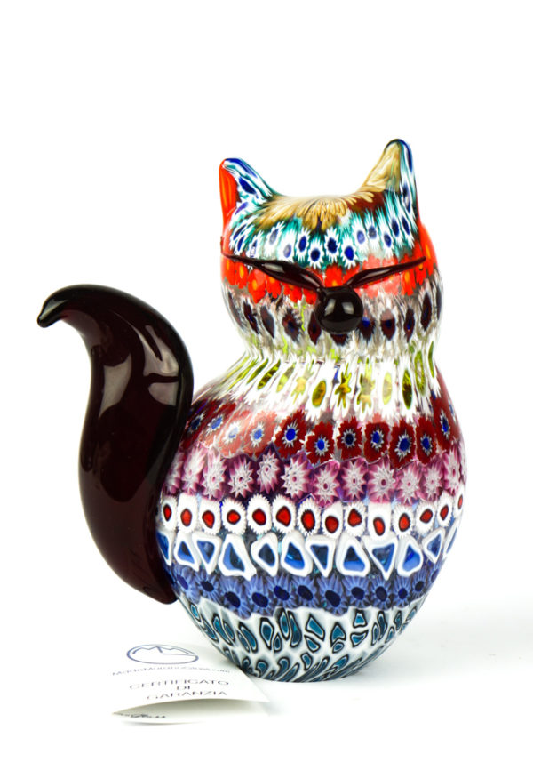 Honey - Sculpture Cat Mosaic Murrina Millefiori - Made Murano Glass