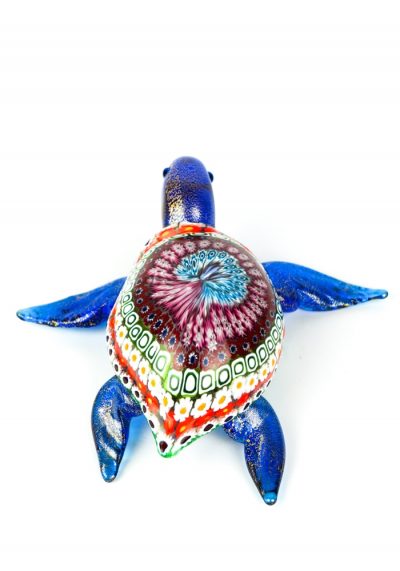 Sculpture Sea Turtle Mosaic Murrina Millefiori - Made Murano Glass